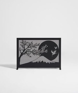 Design fire screen for the fireplace depicting Mount Fuji in Japan